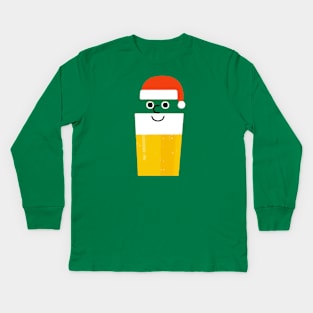 Santa Beer Kids Long Sleeve T-Shirt